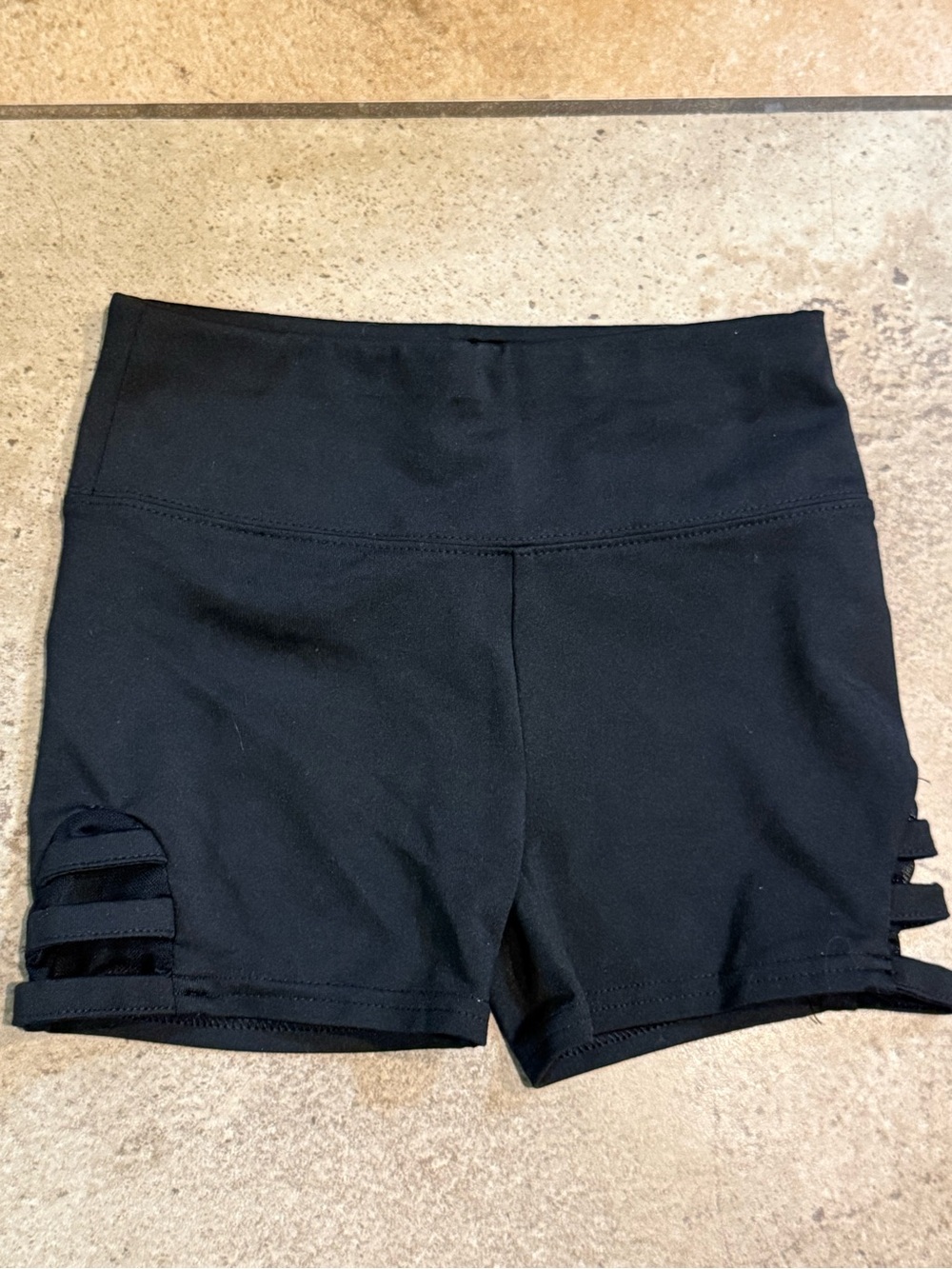 Justice Black Girls' Active Shorts with Side Strap Detail